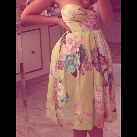 ASOS Dresses & Skirts - ASOS Floral prom dress. Lime/neon green and floral